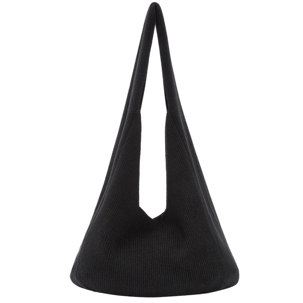 AYA MUSE Black Sol Wool/Cashmere Shoulder Bag